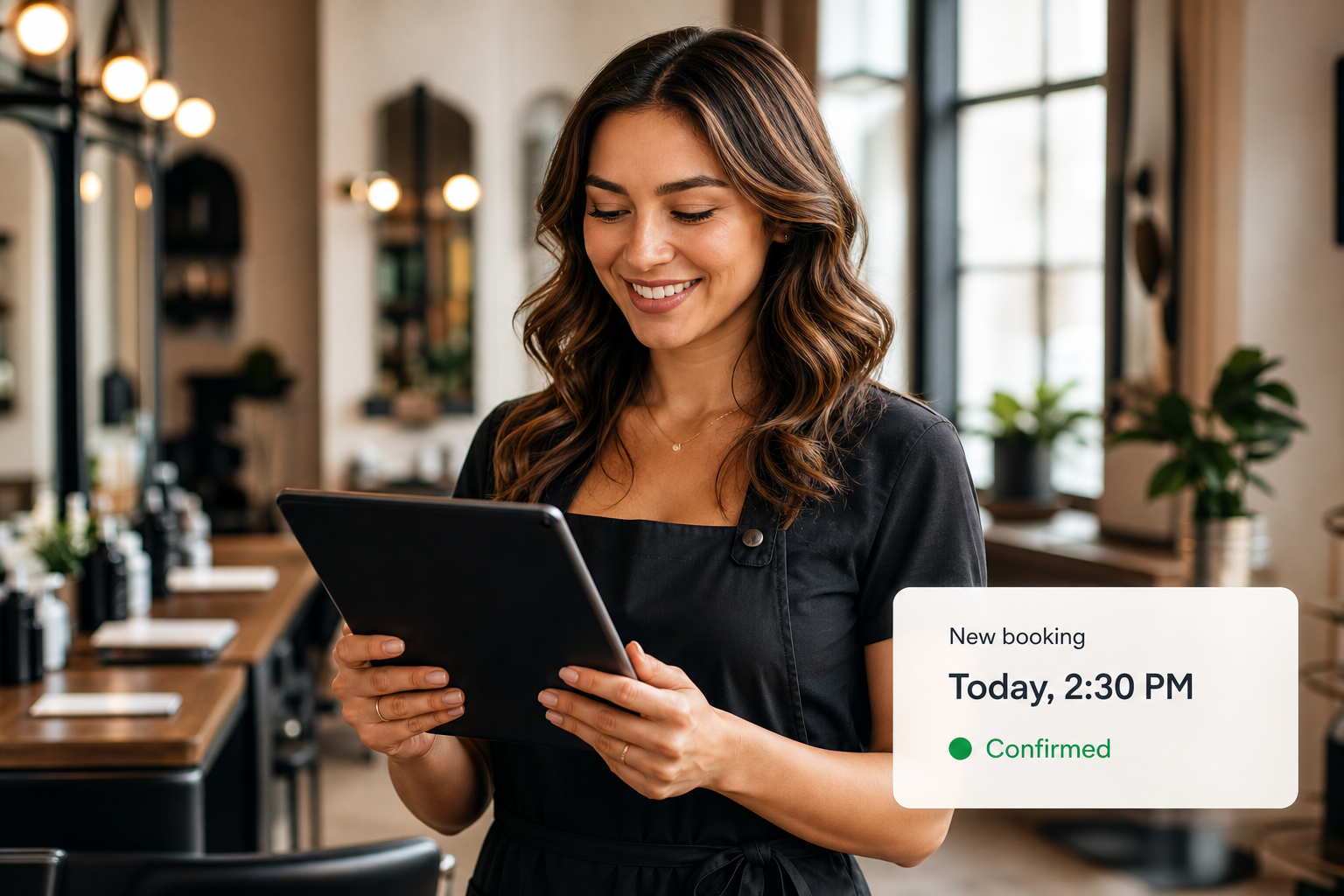 Appointment business receiving a new booking